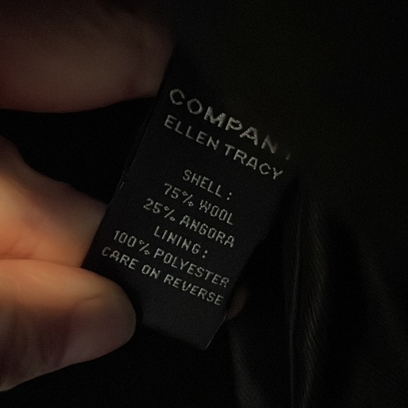 Ellen Tracy Long Black Belted Wool Wrap Coat. Women’s Size 2. - Picture 7 of 16